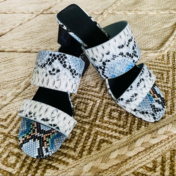 New French Connection Lucite Heel Dress Sandals - Picture 3 of 10